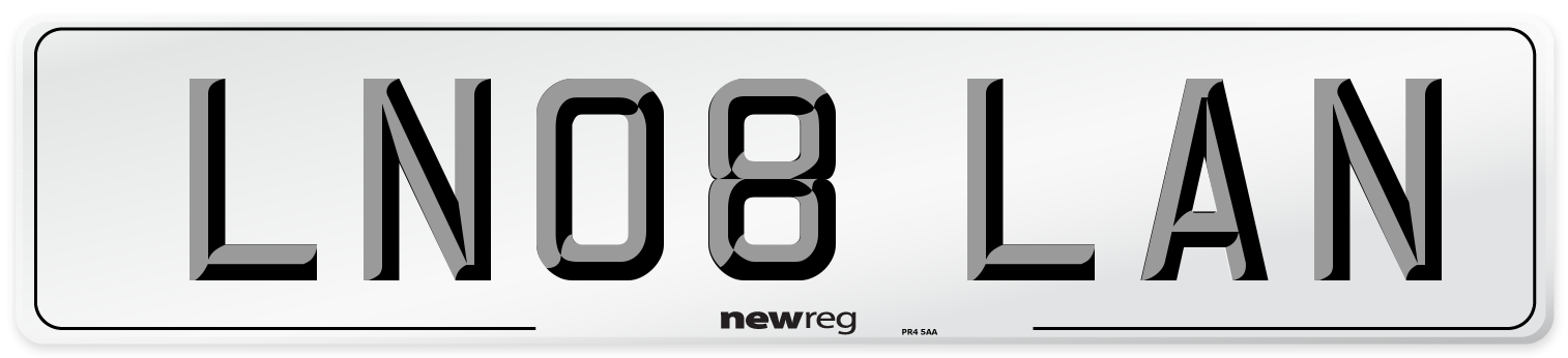LN08 LAN Number Plate from New Reg